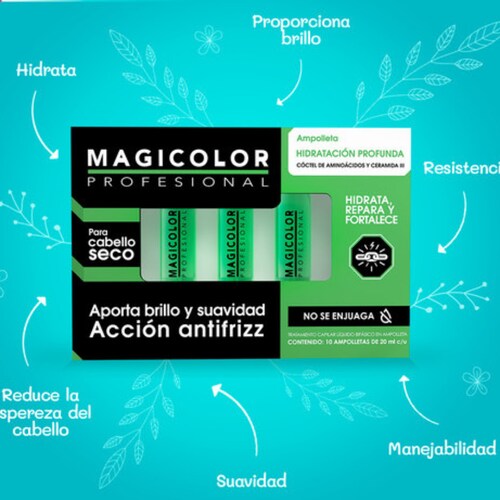 Ampolletas Hidratación Profunda Magicolor para Cabello Seco y/o Maltratado
