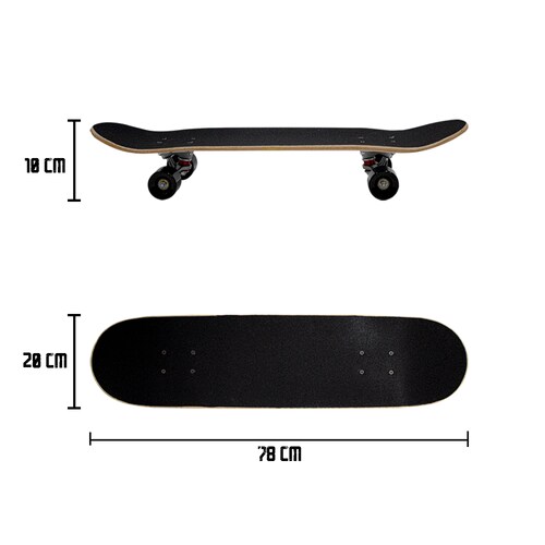 PATINETA SKATEBOARD Clásica León Tabla Madera Juvenil Llantas Resistentes De Gel