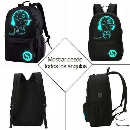 Mochila Luminosa De Animé 2019, Mochila Para Computadora Portatil