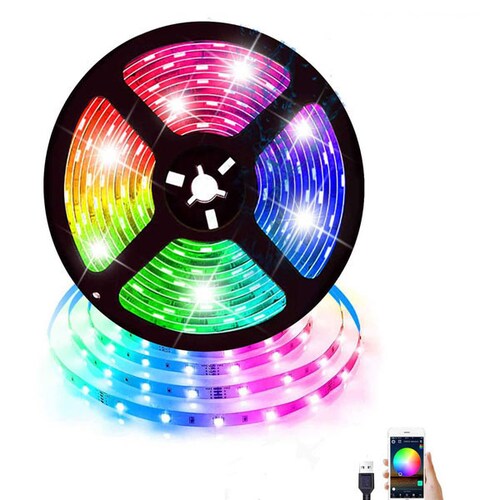 Zen Zen Tira Led RGB 5050 Para Exterior/interior Controlador Wifi Compatible Alexa Y Google Home Incluye 5 Metros Y Eliminador