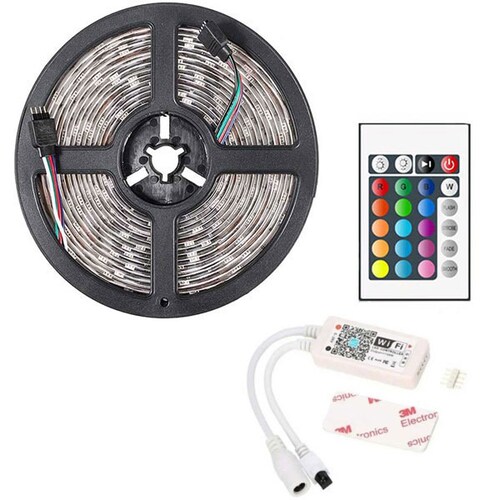 Zen Zen Tira Led RGB 5050 Para Exterior/interior Controlador Wifi Compatible Alexa Y Google Home Incluye 5 Metros Y Eliminador