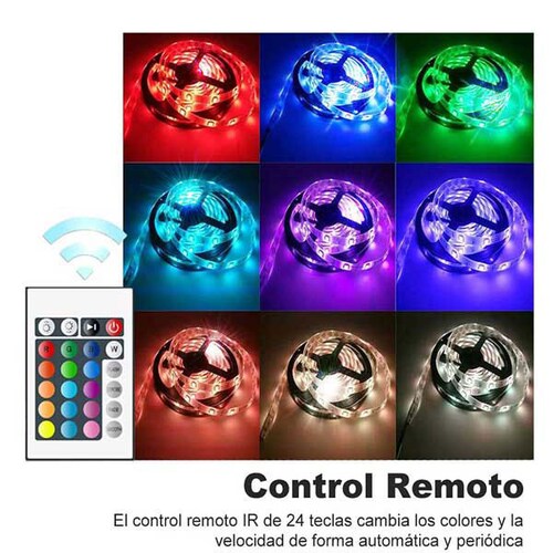 Zen Zen Tira Led RGB 5050 Para Exterior/interior Controlador Wifi Compatible Alexa Y Google Home Incluye 5 Metros Y Eliminador