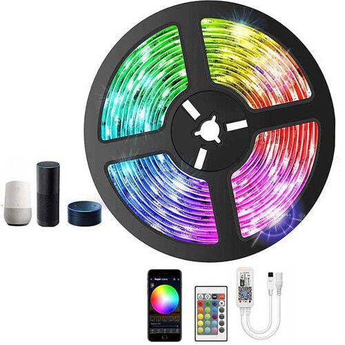 Zen Zen Tira Led RGB 5050 Para Exterior/interior Controlador Wifi Compatible Alexa Y Google Home Incluye 5 Metros Y Eliminador