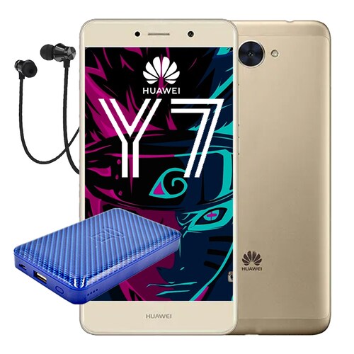 Celular Huawei Y7 16GB 2GB Ram Dual Sim - Gris + Audífonos + Power Bank
