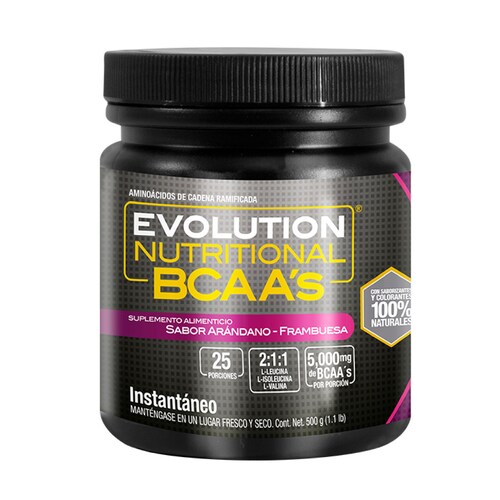 Aminoacidos BCAAs Evolution Nutritional Instantaneo 500g 25 serv.