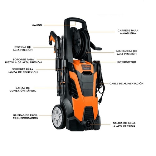 Hidrolavadora Eléctrica de 2000 psi de 1850W/2.5 HP Máxima Calidad Truper Expert Para lavar a profundidad autos casas etc