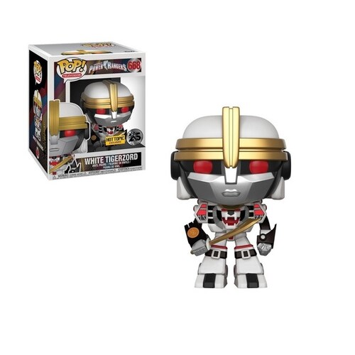 Funko Pop Figura Power Rangers White Tigerzord 668 Hot Topic 