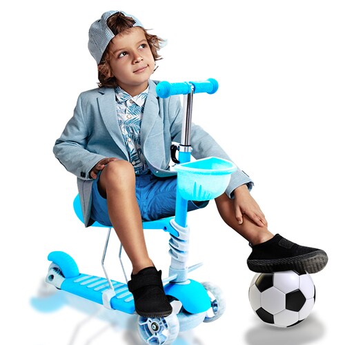 Scooter 3 ruedas Con Luces Led Y Asiento Con Canasta.
