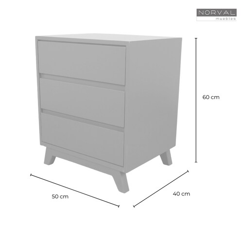 Par De Buros De Madera Mesa De Noche Para Recamara Moderno Noruega Gris Vintage 2 Piezas NORVAL