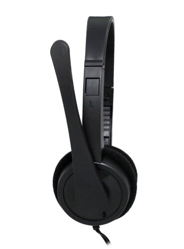 AUDIFONO MICROFONO PC LAP CASA PORTATIL CEL NEGRO DIADEMA NA-0316 MANOS LIBRES WINDOWS 3.5MM