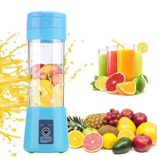 Licuadora Procesadora Portátil Recargable USB para Jugos, Licuados de Fácil Uso 530ml Azul