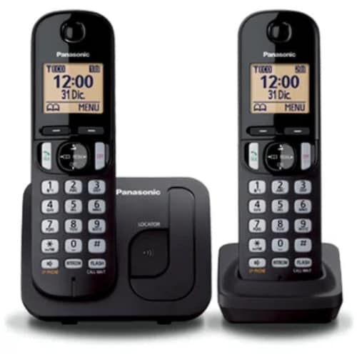 Teléfono Inalámbrico Panasonic KX-TGC212MEB Dos Auriculares Altavoz Bloqueo Llamadas Negro ALB2