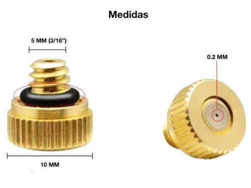 6 Boquillas Espreas Aspersoras Nebulizadoras Riego De 0.2mm