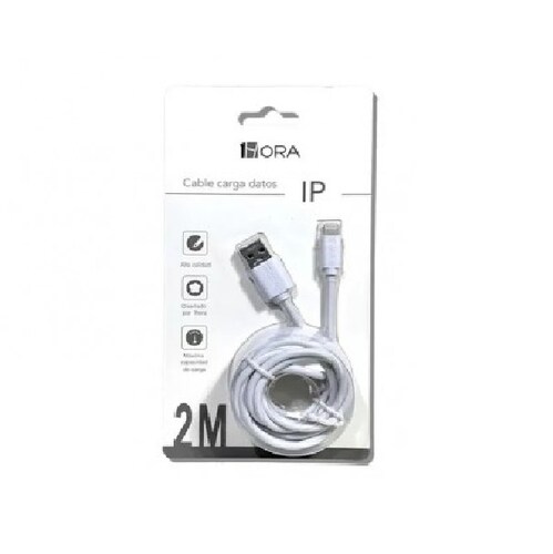 Cable iPhone 5-14 Lightning 1 Hora 2M Blanco
