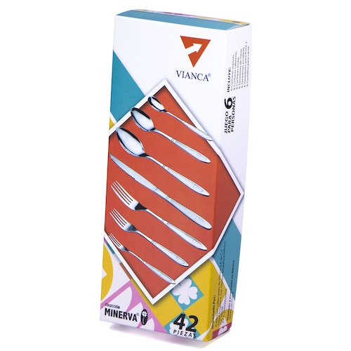 Juego de cubiertos 42 piezas Vianca colección MInerva para 6 personas