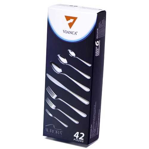Juego de cubiertos 42 piezas Vianca colección Aurora  para 6 personas