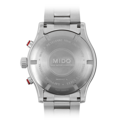 Reloj Mido Multifort Quartz, Correa Caucho Cronómetro Negro