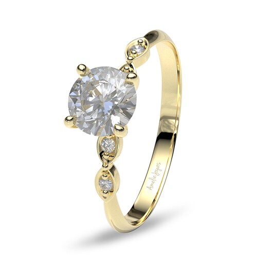 Anillo de compromiso en Oro Amarillo de 10K Amelie Joyas