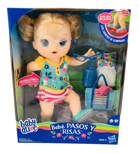 Baby Alive Bebe Pasos Y Risas Sonidos Luz Rubia Hasbro