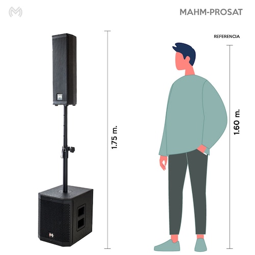 Sistema Lineal de Audio Profesional 9000 Watts Alta Potencia Musical para Espacios Abiertos / Master / MAHM-PROSAT