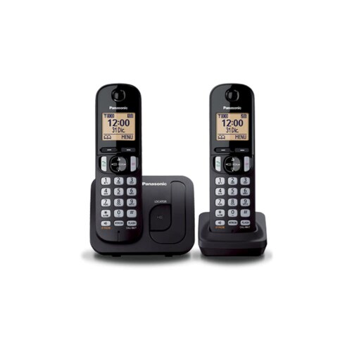 Teléfonos Panasonic Fijo inalambrico 2 piezas - Negro