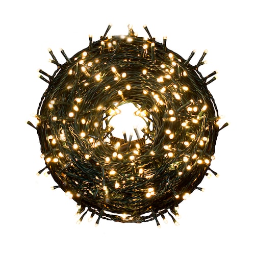 Serie Decorativa Destellos Luz Led Cálida Ámbar Foco Tipo V3 Cable 9 m