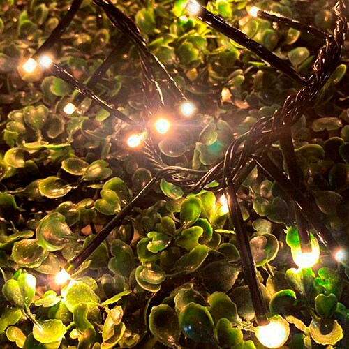 Serie Decorativa Destellos Luz Led Cálida Ámbar Foco Tipo V3 Cable 9 m