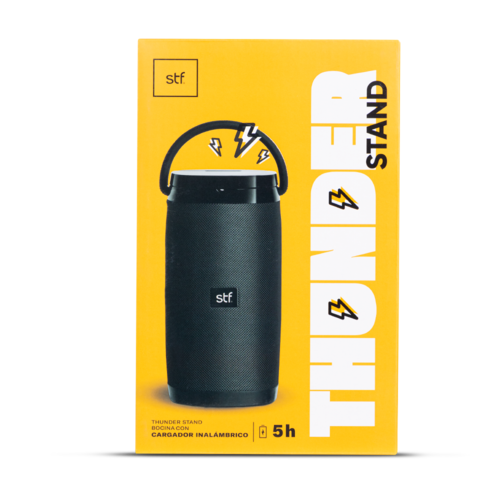 Bocina con Cargador Inalámbrico Thunder Stand Stf Negro