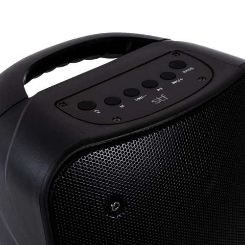 Bocina Inalámbrica Portátil Con Luz LED Loop Stf Negra 4 Pulgadas