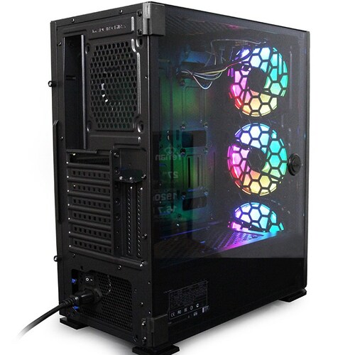 Gabinete YeYian HOLLOW 2500 3 Ventiladores LED RGB Vidrio Templado YGH-49703