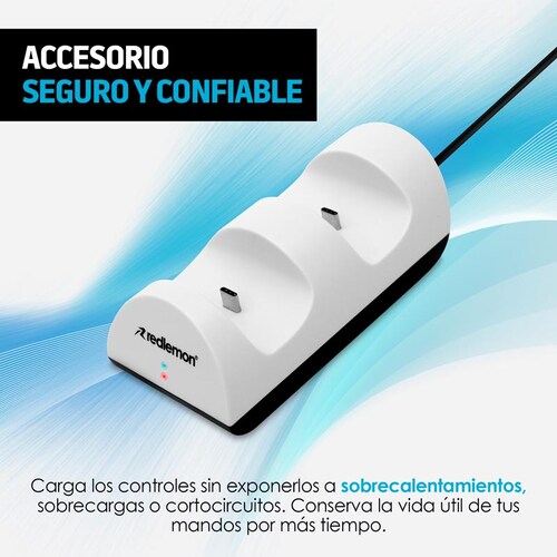 Cargador para Controles de PS5 Dual con Indicador LED Redlemon