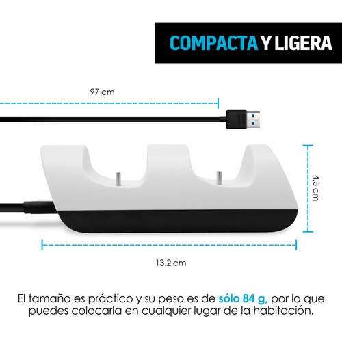Cargador para Controles de PS5 Dual con Indicador LED Redlemon
