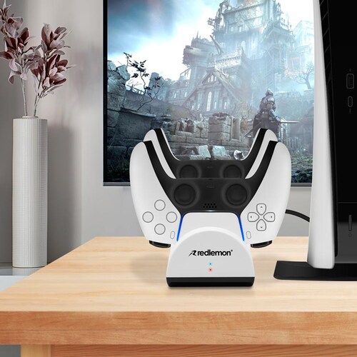 Cargador para Controles de PS5 Dual con Indicador LED Redlemon