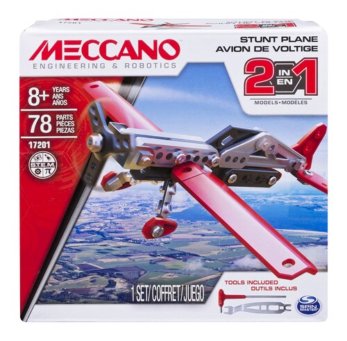 Meccano Avion De Voltige 2 En 1 Metal Real 78 Pz Spin Master