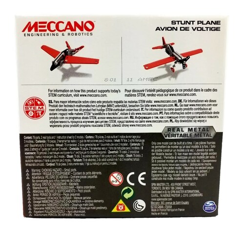 Meccano Avion De Voltige 2 En 1 Metal Real 78 Pz Spin Master