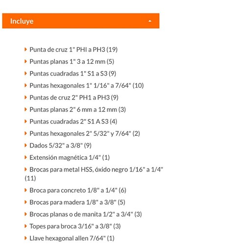 Juego Brocas Puntas Dados Set Rotomartillo Taladro para Madera -Metal y Concreto Truper con Estuche .