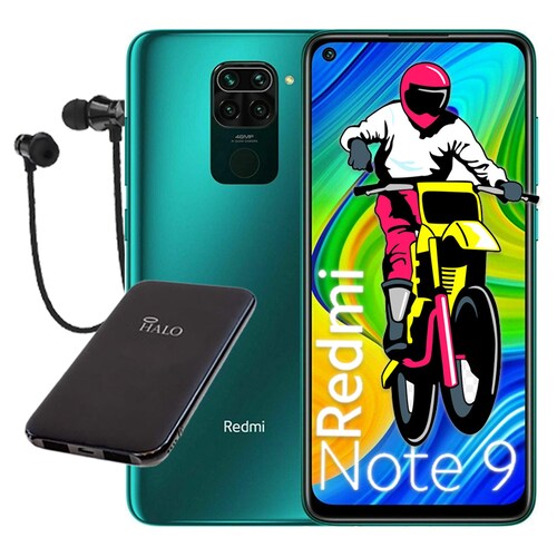 Celular Redmi NOTE 9 -128GB/4GB - Verde - Dual Sim + MicroSD 32gb + Power Bank
