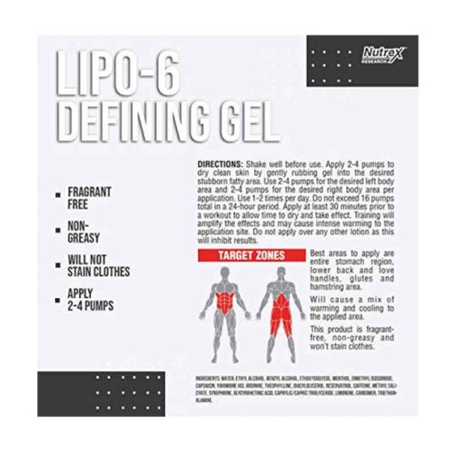 Quemagrasa Nutrex Lipo 6 Defining Gel 120 ml