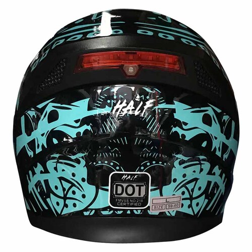 CASCO MOTO CERRADO CON LUZ LED JAGUAR HALF