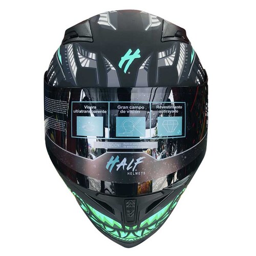CASCO MOTO CERRADO CON LUZ LED  AZTEC HALF