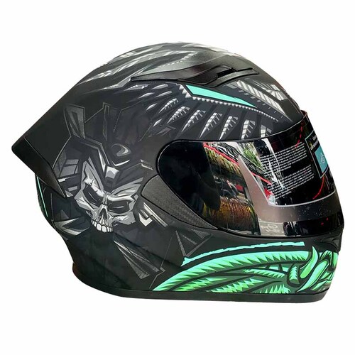 CASCO MOTO CERRADO CON LUZ LED  AZTEC HALF