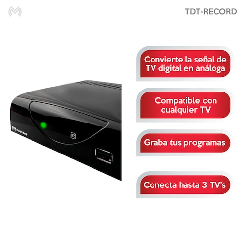 Convertidor y Decodificador de Señal de TV Digital a Analógica para TV Clásicas con Grabador de Programas / Master / TDT-RECORD