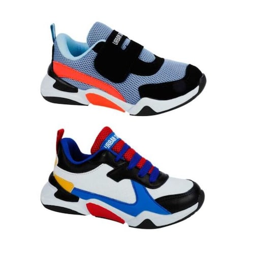 Kit de 2 pares de tenis marca Urban Shoes para niño, azul y blanco 640 992433
