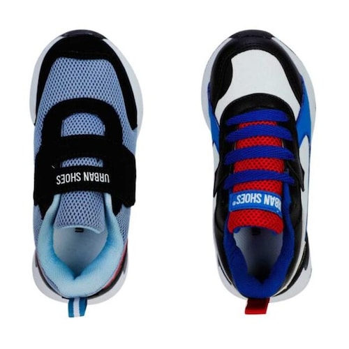 Kit de 2 pares de tenis marca Urban Shoes para niño, azul y blanco 640 992433