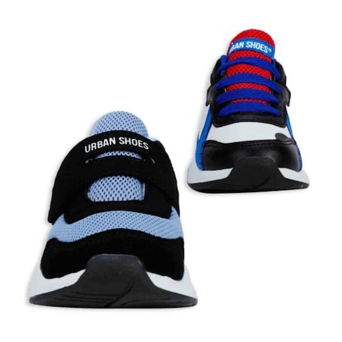 Kit de 2 pares de tenis marca Urban Shoes para niño, azul y blanco 640 992433