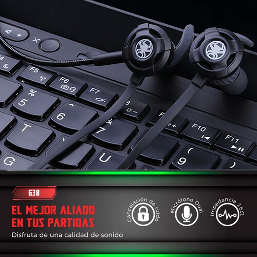 Audífonos Gaming G30 Hifi, Doble Mic, Cancelación De Ruido Rojo