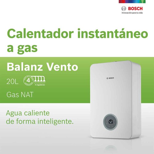 Calentador Boiler Instantaneo 4 servicios Gas LP 20L Bosch