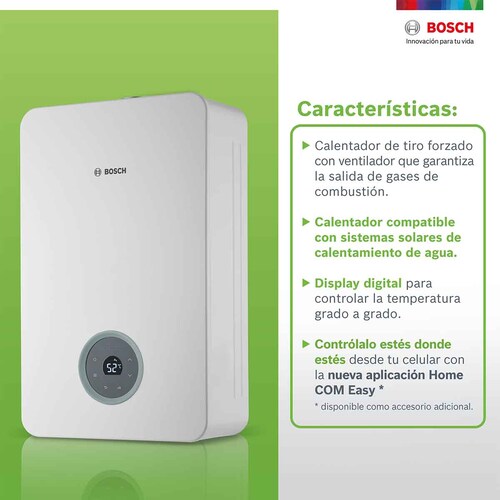 Calentador Boiler Instantaneo 4 servicios Gas LP 20L Bosch