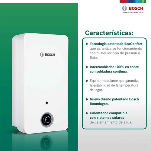 Calentador De Paso Para 1 Servicio Balanz 7 Gas Lp Bosch
