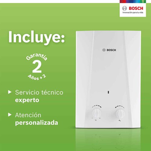 Calentador De Agua Instantaneo 1 Servicio Eco 6 Gas Bosch Natural Multicolor